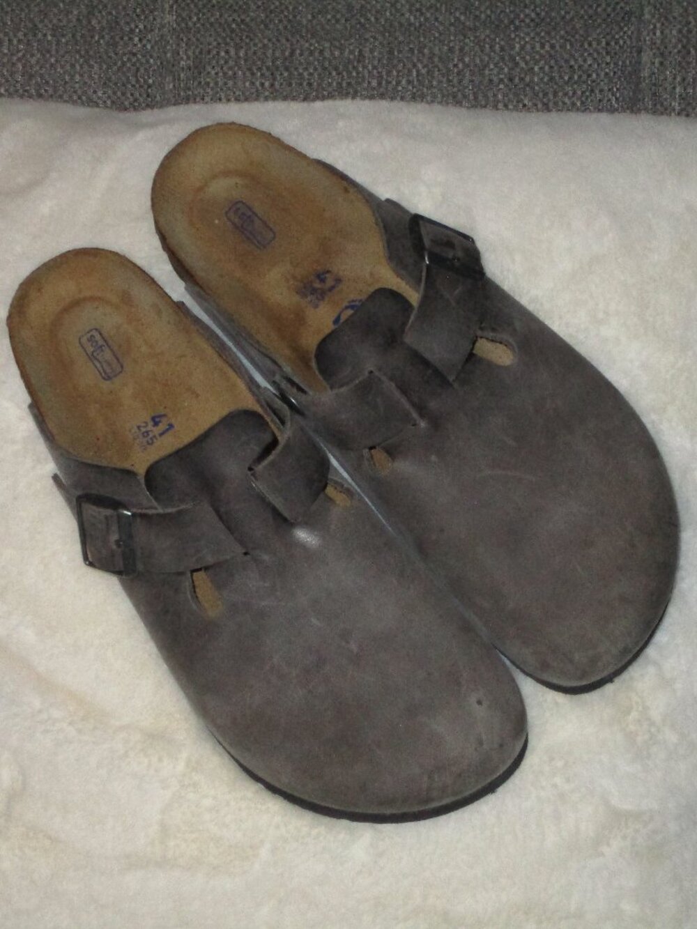 Birkenstock Boston Soft Footbed Clogs 41 L10 M8 Narrow Gray